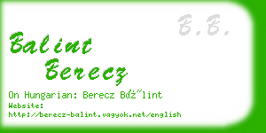 balint berecz business card